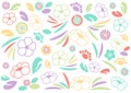 Floral pastel patterns, on white background, vector illustration eps10