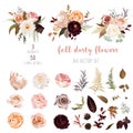 Floral pastel watercolor style big vector collection Royalty Free Stock Photo