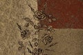 Floral pattern for background, grainy texture, flower drawing