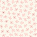 Floral pattern background. Vector tossed seamless repeat of small pink flowers.