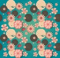 Floral pattern Chinese New Year Traditional Spring garden flowers blossom sakuras