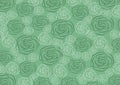 Floral pattern with delicate blossom green and light green roses isolated on pastel green background. Creative spring Royalty Free Stock Photo