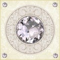 Floral pattern with diamond jewel