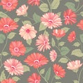 Floral pattern. Flower marigold seamless background