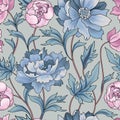 Floral seamless pattern. Flower background. Flourish garden text Royalty Free Stock Photo