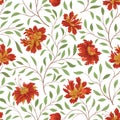 Floral pattern. Flower seamless background. Flourish ornamental fall garden texture. Orient ornament with fantastic flowers and