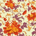 Floral pattern. Flower seamless background. Flourish ornamental garden wallpaper Royalty Free Stock Photo