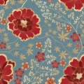 Floral pattern. Flower seamless background. Flourish ornamental garden wallpaper in retro eastern oriental style Royalty Free Stock Photo