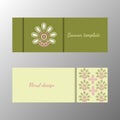 Floral pattern green horizontal banner collection Royalty Free Stock Photo