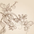 Floral pattern hand drawing illustration