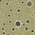 Floral pattern with hand drawn daisyes. Cute and childish background for covers, fabric, wallpaper, birthday and wedding