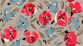 Floral pattern. Hand drawn vector