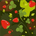 Floral pattern with leaves and berries