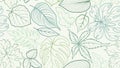 Floral pattern with leaves. Flower seamless summer festive background. Flourish ornamental garden with ornamenta dotsl