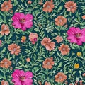 160 Floral Pattern: A natural and organic background featuring floral patterns in soft and pastel colors that create a romantic Royalty Free Stock Photo