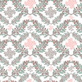 Floral pattern. Nature seamless background for textile and christmas wrapping paper. Royalty Free Stock Photo