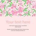 Floral pattern, place for your text. Beautiful flowers on a pink background. Wedding style, birthday. Greeting card, invitation, f Royalty Free Stock Photo