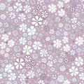 Floral pattern. Pretty flowers on pastel pink background. Printing with small white flowers. Ditsy print. Seamless vector texture Royalty Free Stock Photo