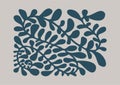 Floral pattern print, botany leaves and twigs