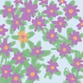 Floral pattern with purple flowers