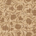 Floral pattern on a sacking background. Vector sea