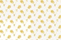 Floral pattern in scandinavian style. Clover flowers in golden gradient colors on white background.