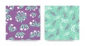 Floral Pattern Set. Seamless Lili of the Valley Textile Print. Elegant Blossom