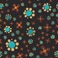 Floral pattern of stylized flowers. Ditsy or Ditzy print. Seamless vector texture. Elegant template for fashion prints.