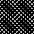 Vector geometric floral pattern. Black and white seamless texture Royalty Free Stock Photo