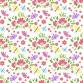 Floral pattern vector seamless background with flowers gentle spring flora wallpaper textile design nature blossom