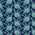 Vector damasc floral ornament seamless pattern background Royalty Free Stock Photo