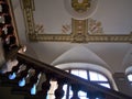 A classical and decorative staircase and ceiling