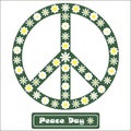 Floral peace sign Royalty Free Stock Photo