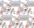 Floral penis funny seamlss pattern, vintage spring summer illustration male organ in flowers background. Tropical wallpaper leaf