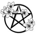 Floral pentagram occult symbol Royalty Free Stock Photo