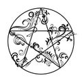 Floral pentagram occult symbol Royalty Free Stock Photo