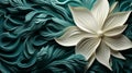 Floral perfection intricate paper flower on teal background