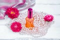 Floral perfume in a glass bottle Royalty Free Stock Photo