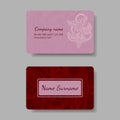 Floral pink business card collection Royalty Free Stock Photo