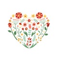 Floral and plant heart vector illustration.