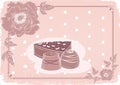 Floral postcard with chocolate sweets