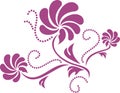 Floral purple element on the white