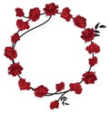 Floral red roses frame