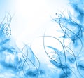 Floral romantic tender blue background