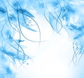 Floral romantic tender blue background