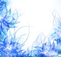 Floral romantic tender blue background