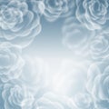 Floral romantic tender blue background