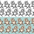 Floral roses seamless patterns set Royalty Free Stock Photo