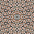 Floral rotate mosaic in orange and gray