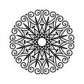 Floral round henna sketch. Ethnic decorative elements. Abstract background